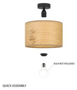 Béžové stropní svítidlo z dřevěné dýhy Bulb Attack Ocho S, ⌀ 25 cm