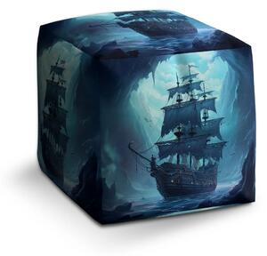 Sablio Taburet Cube Plachetnice v průrvě - 40x40x40 cm