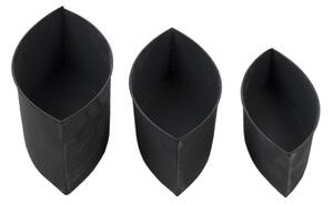 Černé kovové dekorativní mísy ( 3 ks ) – 55x21x17 / 50x19x15 / 46x16x12 cm