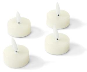 Čajové svíčky LED z pravého vosku, krémově bílé, 4 ks