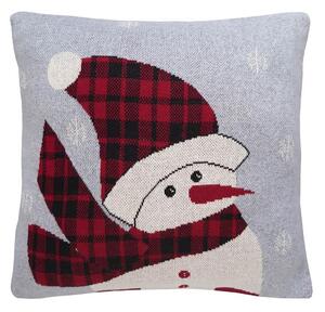 Pletený povlak DESIGN káro sněhulák šedočerná 45 x 45 cm