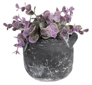 Granitový antik cementový obal na květináč s uchy – 13x11x9 cm