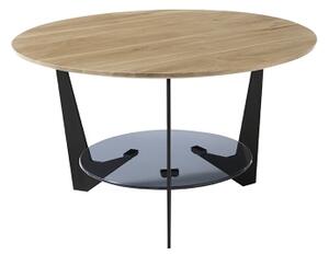 Konferenční stolek MARMO pr. 70 cm dub/černá