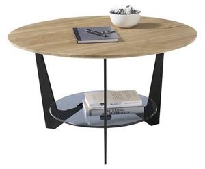 Konferenční stolek MARMO pr. 70 cm dub/černá