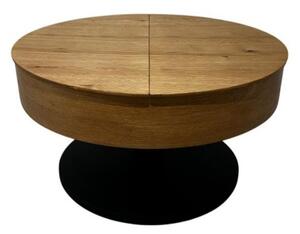 Rozkládací konferenční stůl se zvedací deskou PURE pr. 80 cm dub/černá