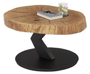 Konferenční stolek ODIN pr. 75 cm dub/černá