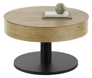 Konferenční stolek ELEMENT se zvedací deskou pr. 75 cm dub/černá