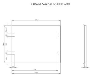 Oltens Vernal deska na skříňku 60.4x46.4 cm grafitová 63000400