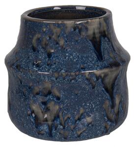 Modrý keramický obal na květináč Blue Dotty M – 15x13 cm