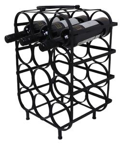 Černý kovový regál na víno na 12 lahví - HSM collection