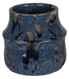 Modrý keramický obal na květináč Blue Dotty S – 12x11 cm