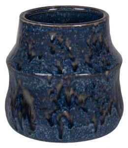 Modrý keramický obal na květináč Blue Dotty L – 17x16 cm