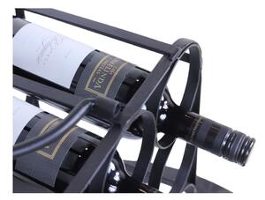 Černý kovový regál na víno na 12 lahví - HSM collection