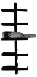 Černý nástěnný kovový regál na víno na 5 lahví - HSM collection