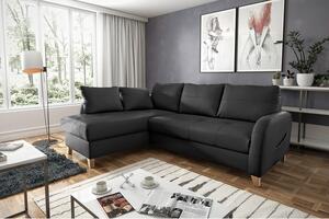 ROHOVÁ SEDAČKA, textil, kůže, černá Livetastic - Sedací soupravy, Online Only