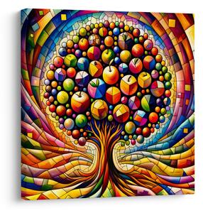 Obraz - Barevný strom s jablky (30x30 cm)