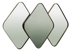 Mosazno-hnědé antik zrcadlo s kovovým rámem – 110x6x70 cm