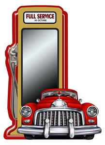 Nástěnné zrcadlo v červeném kovovém rámu Full Service – 49x4x67 cm