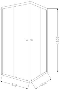 Invena Parla sprchový kout 80x80 cm čtvercový chrom lesk/matné sklo AK-48-181