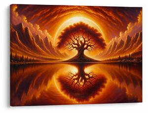 Obraz - Strom v krvavém slunci (70x50 cm)