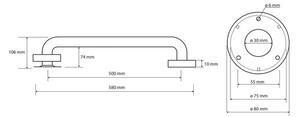Bemeta Help Madlo rovné 50 cm, chrom 301100501