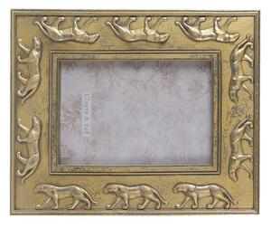Zlatý antik fotorámeček s pumou – 10x15 cm