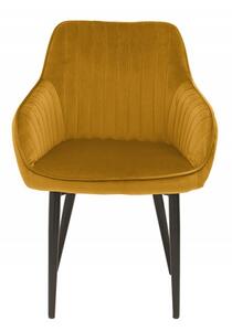 2SET jídelní židle TURIN tmavě žlutá samet Nábytek | Jídelní prostory | Jídelní židle | Všechny jídelní židle