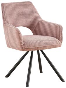ŽIDLE S PODRUČKAMI, železo, manšestr, pink Hom`in - Jídelní židle