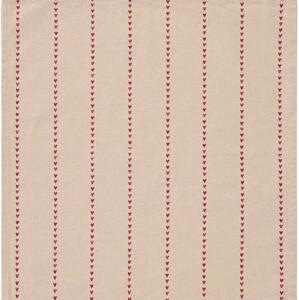 Bavlněný ubrousek Valentina Red Hearts 40 × 40 cm