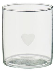 Skleněný svícen Clear/Heart