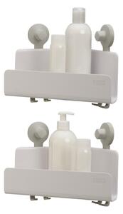Bílé rohové samodržící plastové koupelnové poličky v sadě 2 ks EasyStore - Joseph Joseph