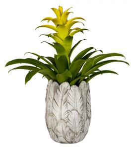 Cementový obal na květináč/ váza s peříčky Oriane – 15x21 cm