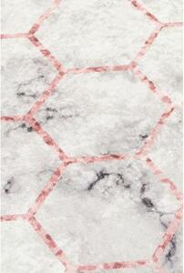 Bílá/šedá koupelnová předložka 60x40 cm Honeycomb - Foutastic