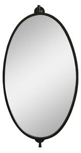 Černé antik nástěnné oválné otočné zrcadlo Maori - 35*16*60 cm