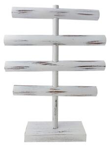 Bílý antik dřevěný stojan na náramky – 44x33 cm