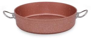 Růžový nízký hliníkový hrnec s poklicí Güral Porselen Classic, ø 30 cm