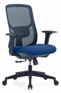 Kancelářská ergonomická židle PYLON — látka, černá / více barev Modrá Bez podhlavníku