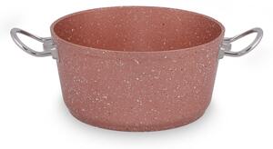 Růžový hliníkový hrnec s poklicí Güral Porselen Classic, ø 22 cm