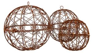 Rezavá kovová dekorační koule s otvíráním Roy – 30x30 cm