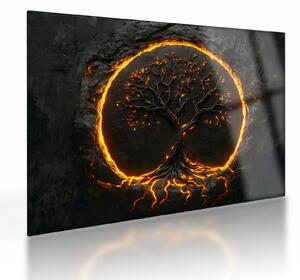 Skleněný obraz - Strom života v lávě II. (70x50 cm)