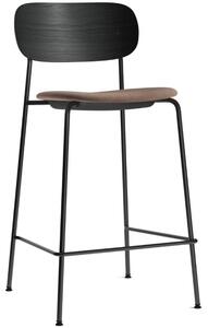 Audo CPH Černá dubová barová židle AUDO CO 68,5 cm s hnědým sedákem
