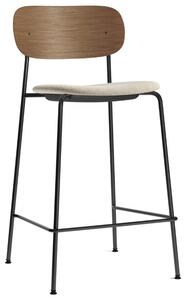 Audo CPH Ořechová barová židle AUDO CO 68,5 cm s béžovým sedákem