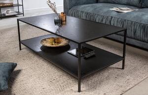 Moebel Living Černý jasanový konferenční stolek Tobi 120 x 60 cm