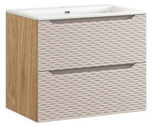 Comad Koupelnová skříňka s keramickým umyvadlem Ocean Beige 70 cm - béžová