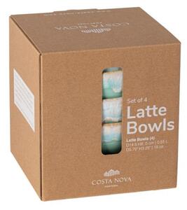 -25 % Dny MOMENTI– Sada čtyř tyrkysových misek COSTA NOVA LATTE BOWLS 15 cm