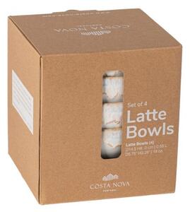 Sada čtyř bílých misek COSTA NOVA LATTE BOWLS 15 cm