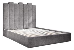 Šedá čalouněná dvoulůžková postel s úložným prostorem s roštem 180x200 cm Dreamy Aurora – Miuform
