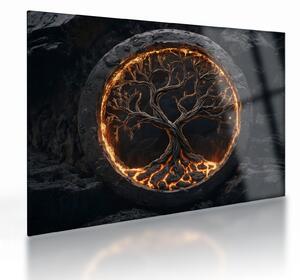 Skleněný obraz - Strom života v lávě I. (70x50 cm)