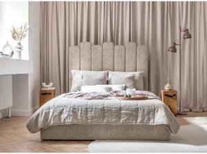 Béžová čalouněná dvoulůžková postel s úložným prostorem s roštem 180x200 cm Dreamy Aurora – Miuform