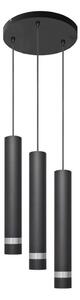 LED Lustr na lanku TUBA 3xGU10/4,8W/230V černá/chrom